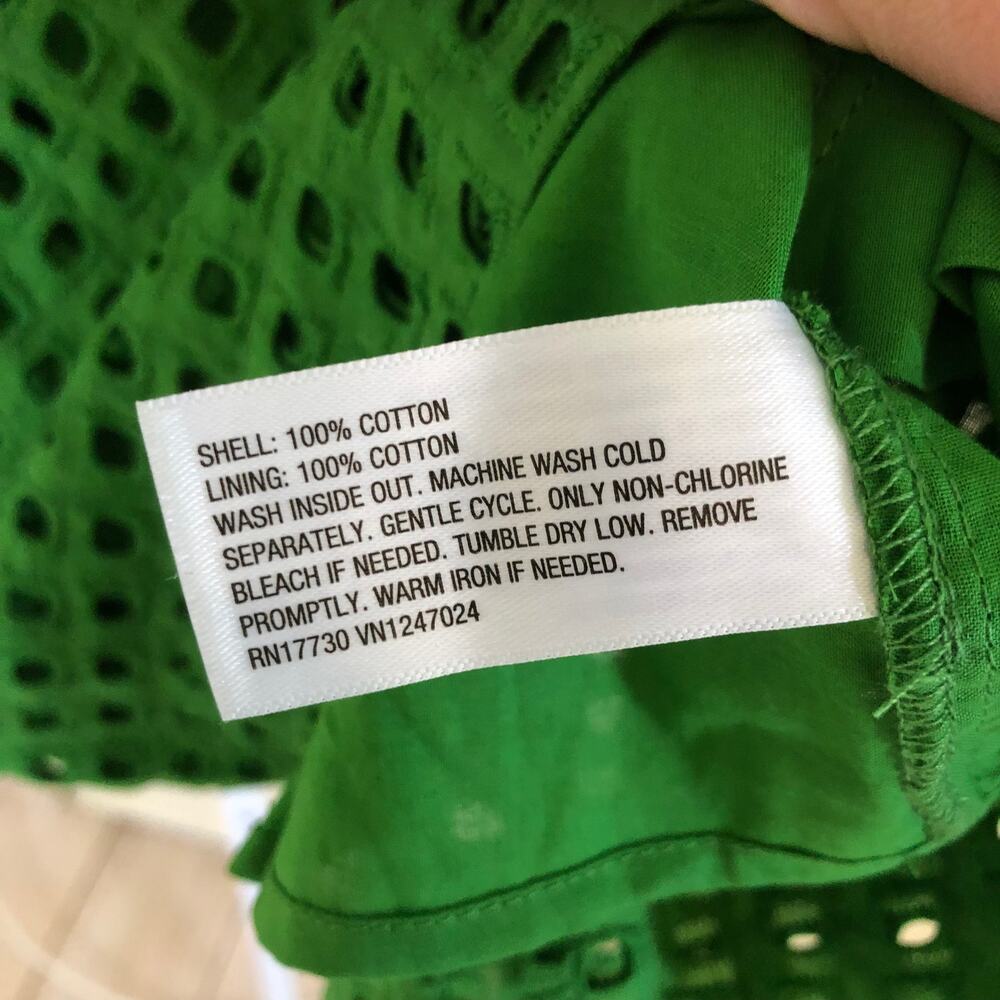 Kate Spade X Target NWT Green Boxy Eyelet Crop Top Size XS Broken Button Loop - Picture 10 of 15